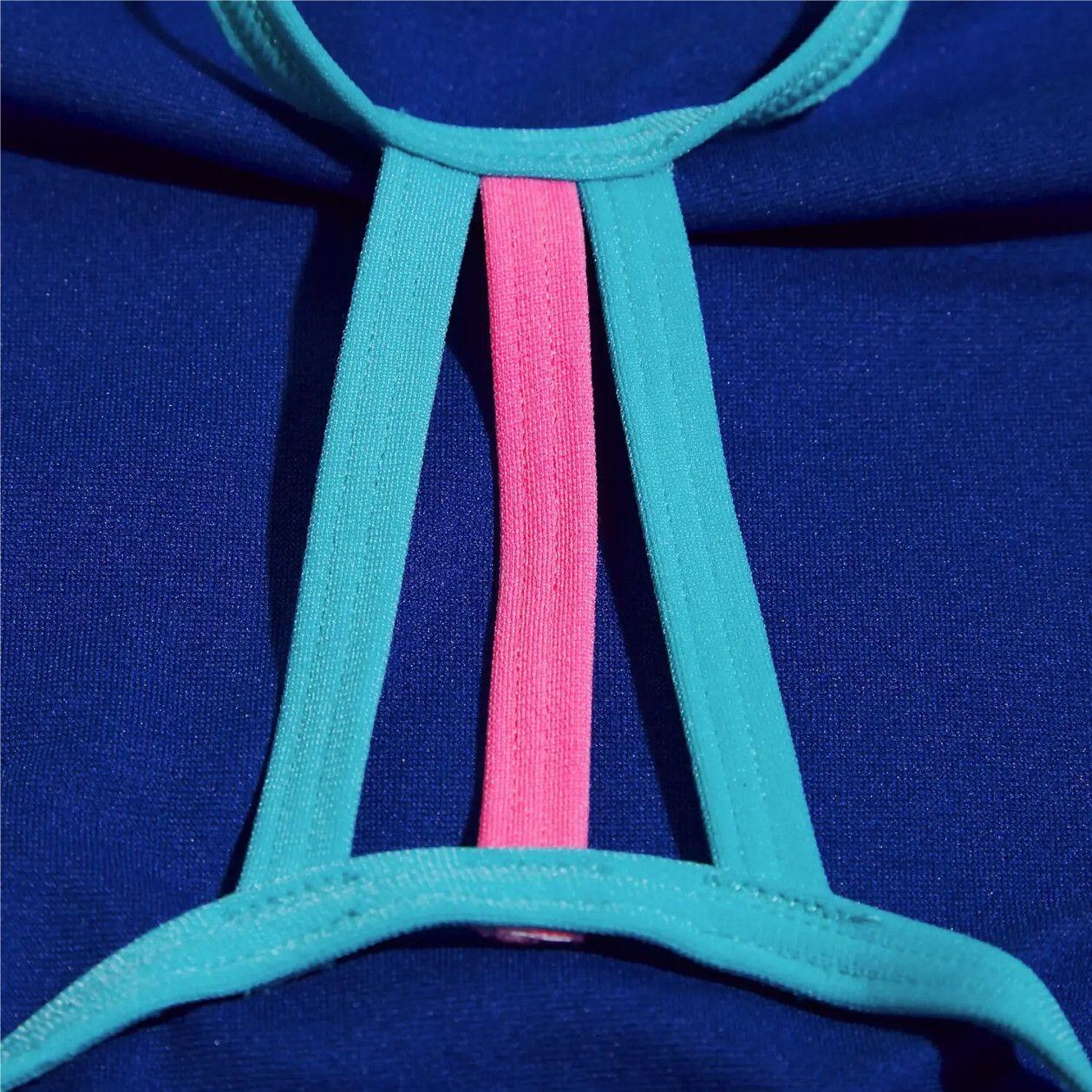 Maillot de Bain Enfant 1 pièce ECO+ Solid Lane Line Rose/Bleu 3/4