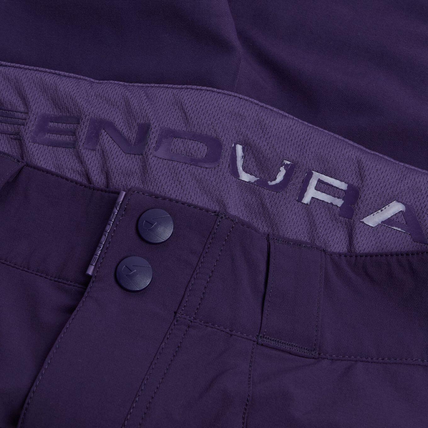 Pantaloncini Endura SingleTrack II Violet da donna 3/5