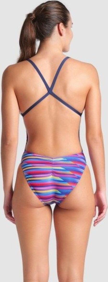 Traje de baño Arena Racing Stripe Azul/Multicolor, mujer 2/5