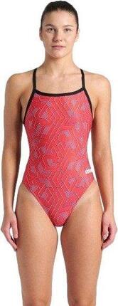 Maillot de bain Arena Escape Dos Challenge Rouge/Noir Femme