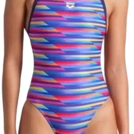 arena women’s Racing Stripe XCriss Cross Back swimsuit