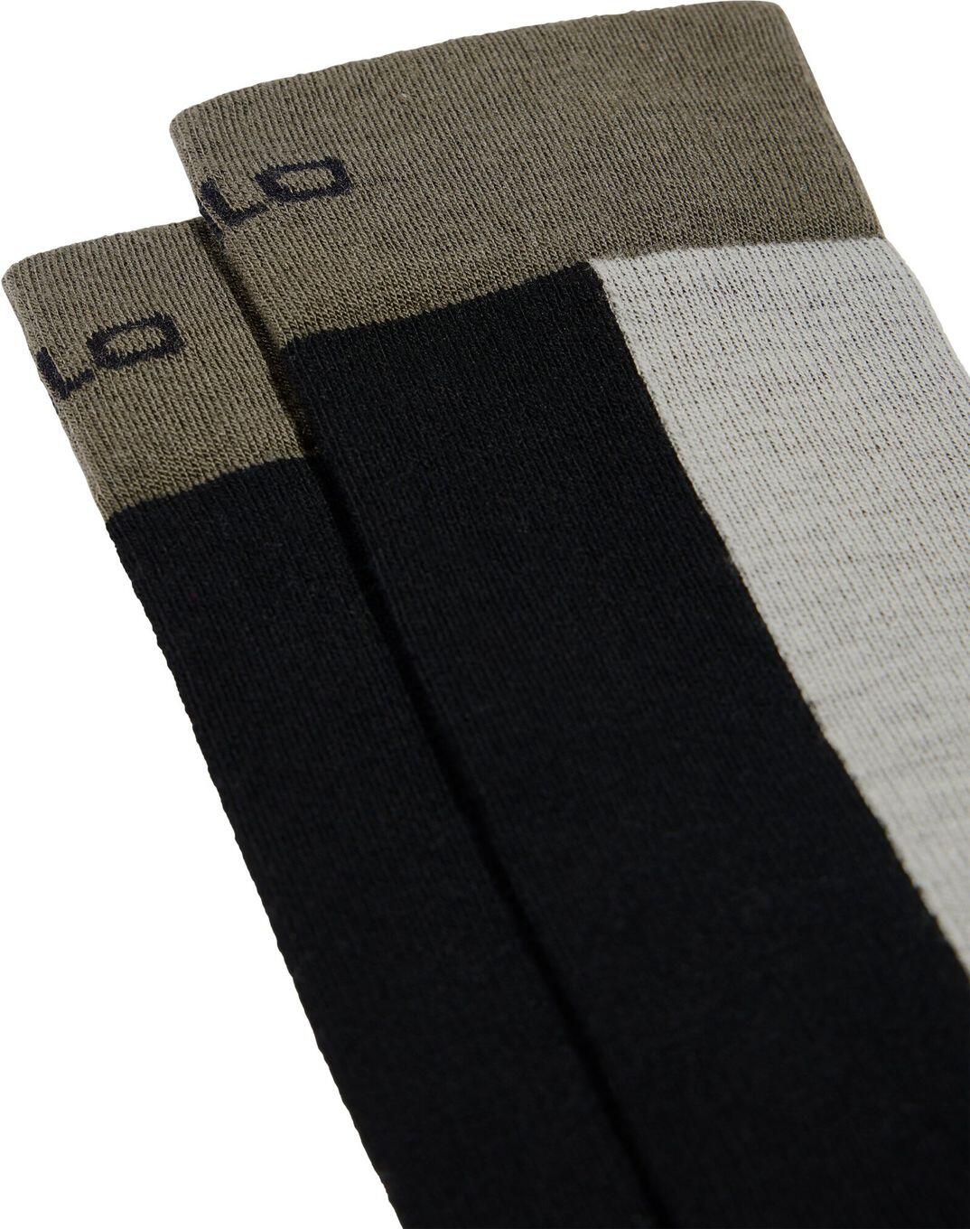 Chaussettes de Randonnée Odlo Performance Wool Noir/Gris Clair 3/4