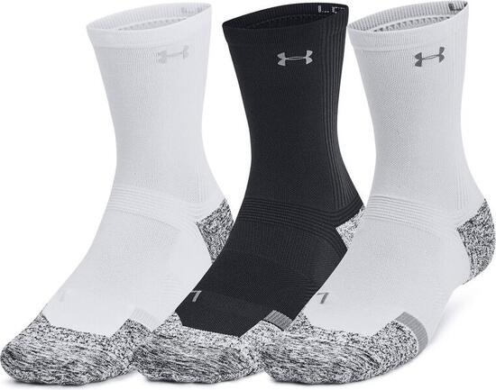 Under Armour ArmourDry Pro Bianco/Nero/Grigio Mezzi Calzini Alti (3 paia)