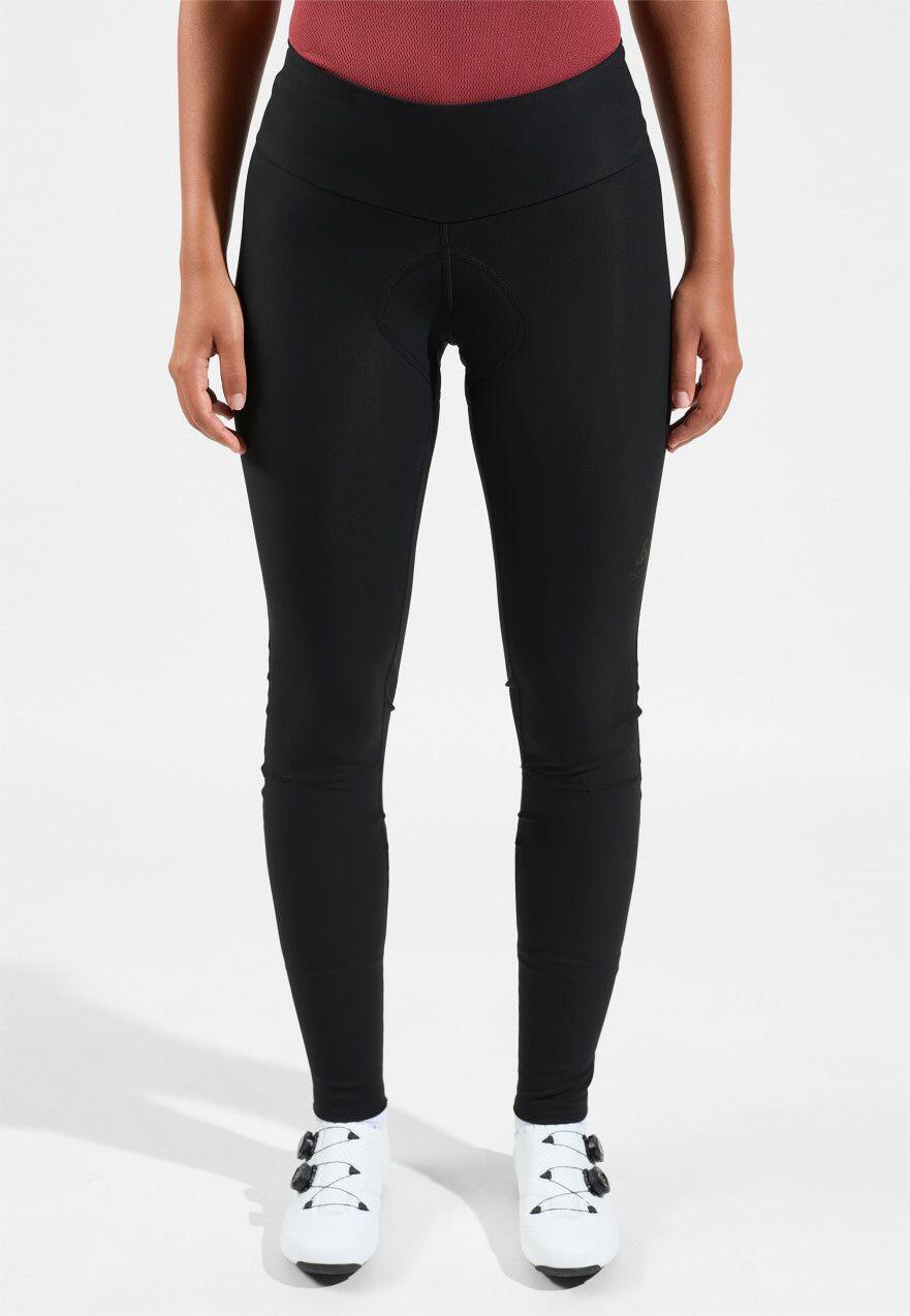 Lange, trägerlose Damen-Trikothose Odlo Zeroweight Warm Schwarz 3/5