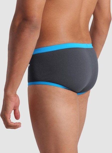 Costume da bagno a vita bassa Arena One Big Logo Grey/Blue Uomo 4/5