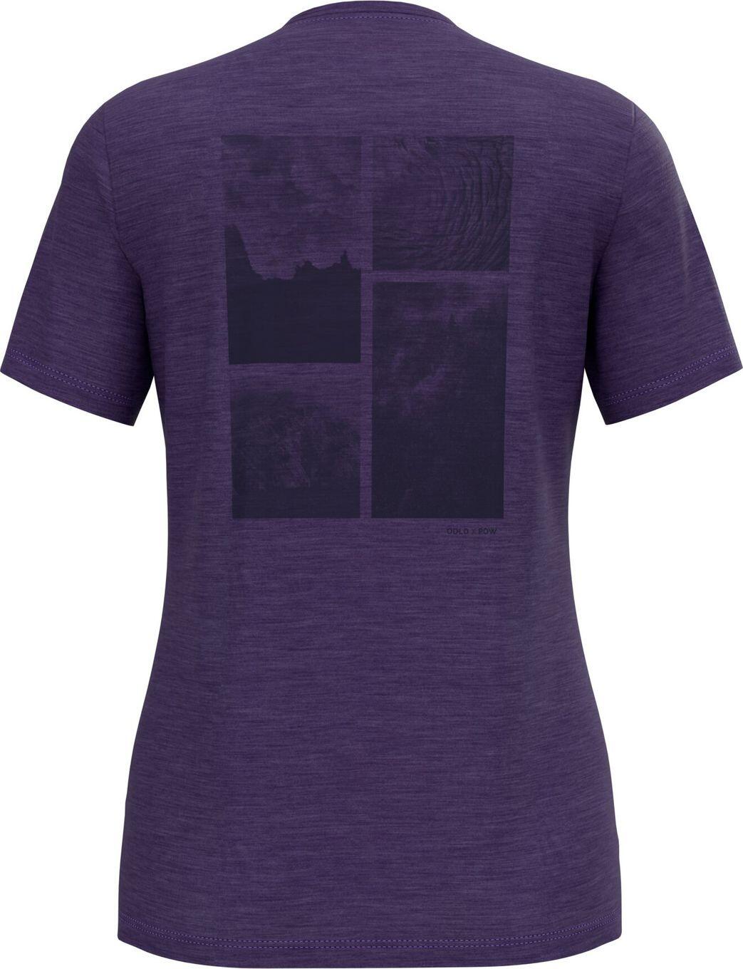 Camiseta técnica de mujer Odlo x Pow Hyper Contrast Púrpura 2/7