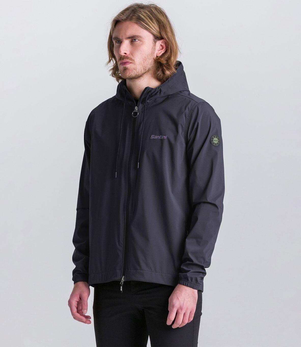 Santini Pluvia Waterproof Giacca Black 2/4