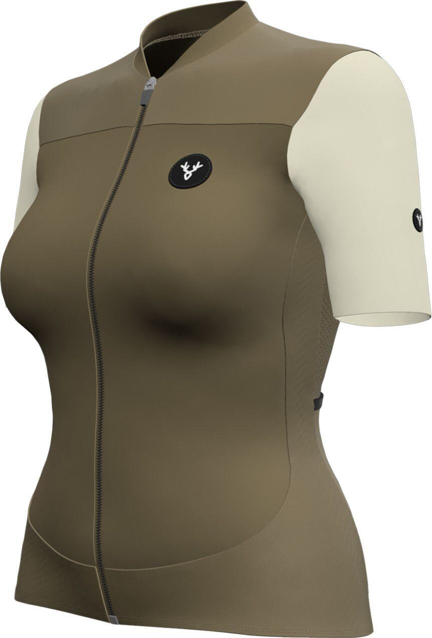 Maillot LeBram Ventoux de manga corta para mujer Marrón liso 2/7