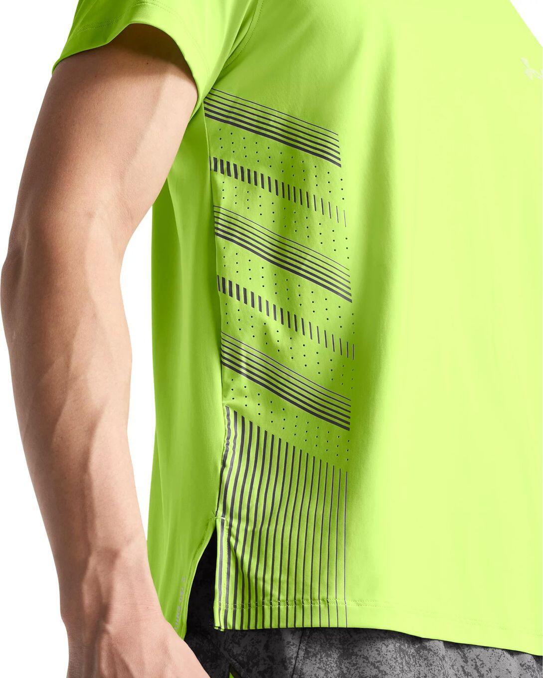 Maillot manches courtes Under Armour Launch Elite Vert Homme 3/5
