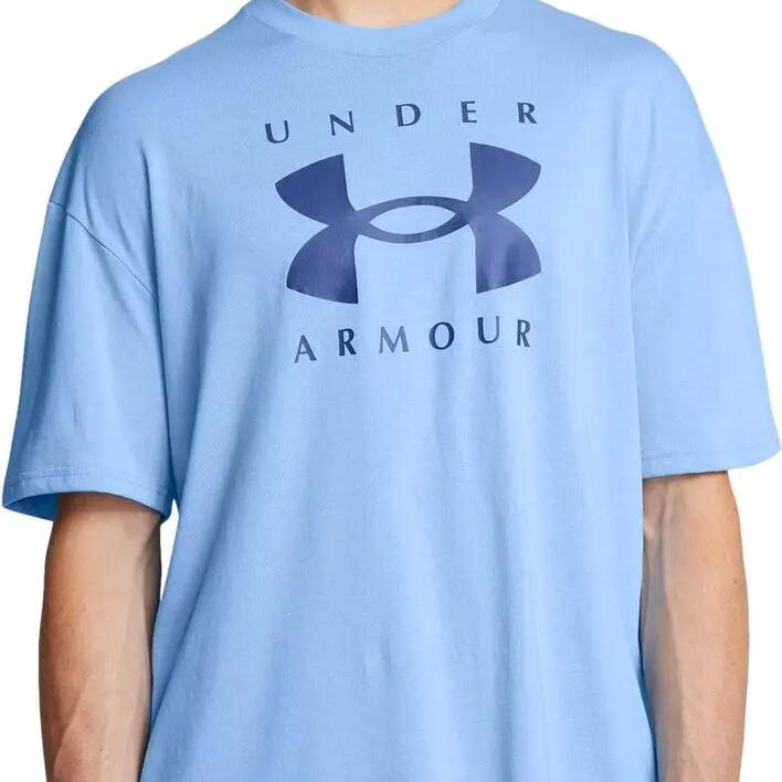 Under Armour Heavyweight Logo Blue Men's Short Sleeve T-Shirt S