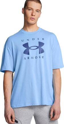T-Shirt Manches Courtes Under Armour Heavyweight Logo Bleu S Homme