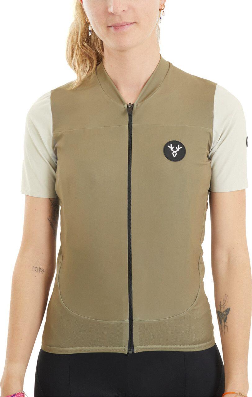 Maillot LeBram Ventoux de manga corta para mujer Marrón liso 4/7
