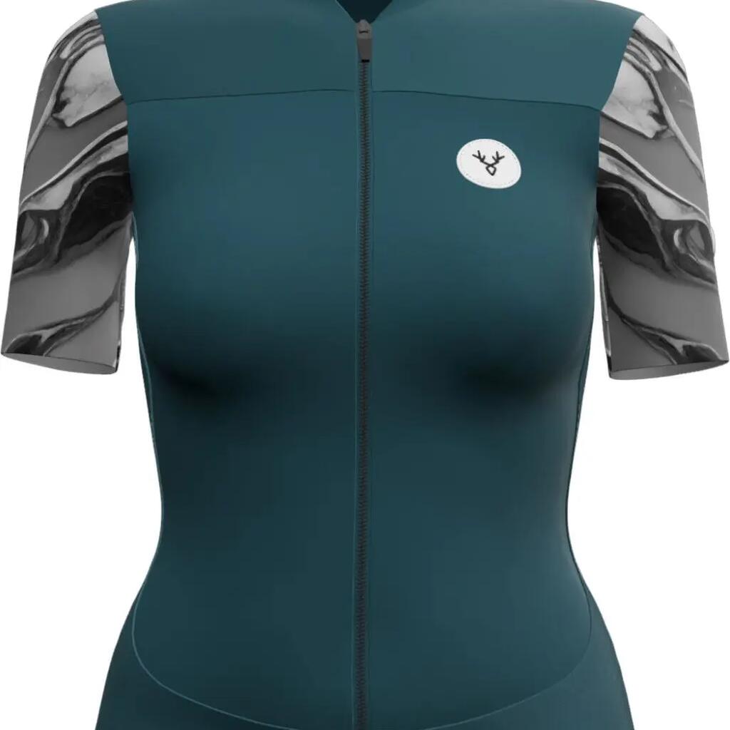 LeBram Ventoux Women Short Sleeves Jersey Petrol Pelforth Blue