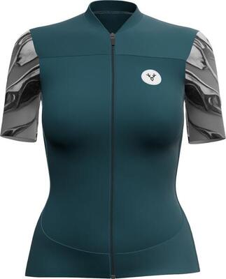 Women's lebram ventoux short sleeved jersey petrole blue pelforth