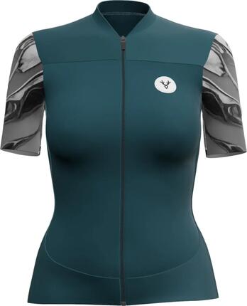 Maillot Manches Courtes Femme LeBram Ventoux Pétrole Bleu Pelforth