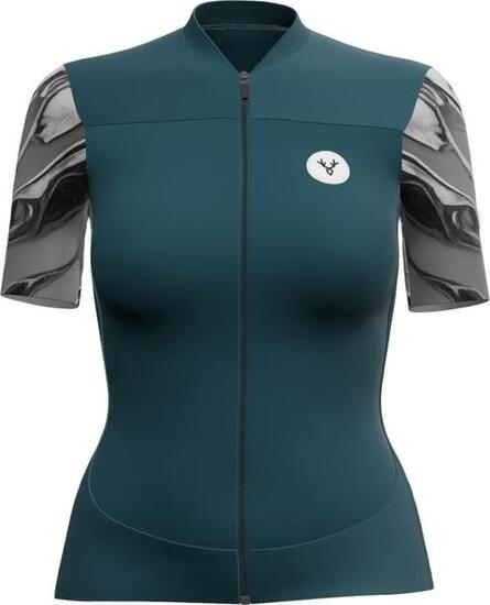 Maillot Manches Courtes Femme LeBram Ventoux Pétrole Bleu Pelforth