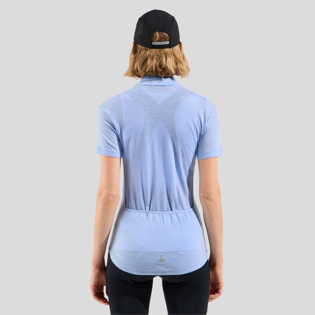 Maillot Manches Courtes Femme Odlo Zeroweight Performance Wool 125 Bleu 4/7