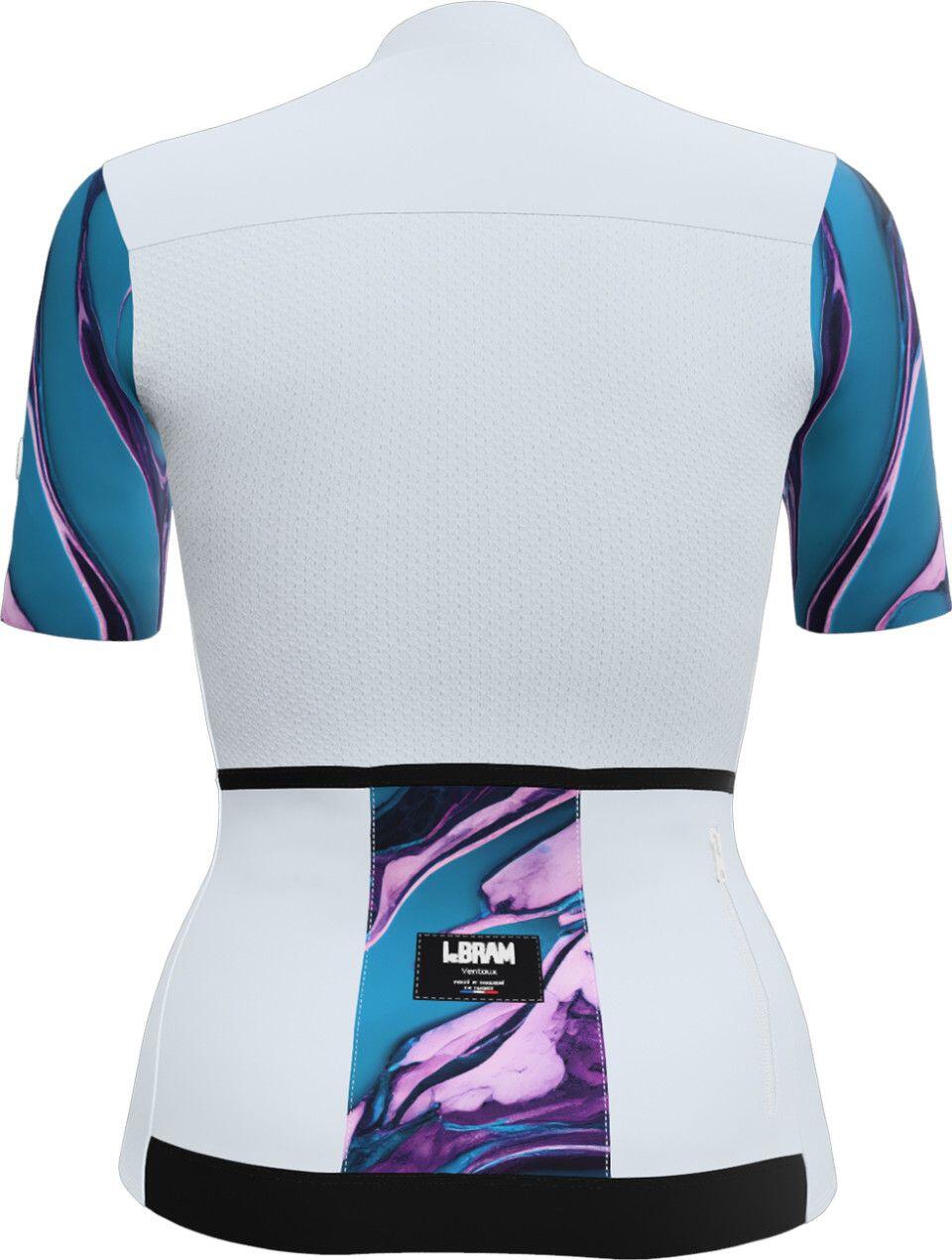 Maillot LeBram Ventoux Pétrole Mujer Manga Corta Azul Cielo 3/7