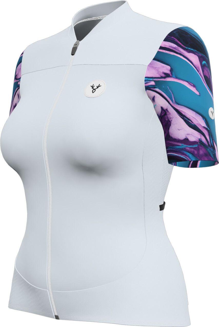 Maillot LeBram Ventoux Pétrole Mujer Manga Corta Azul Cielo 2/7