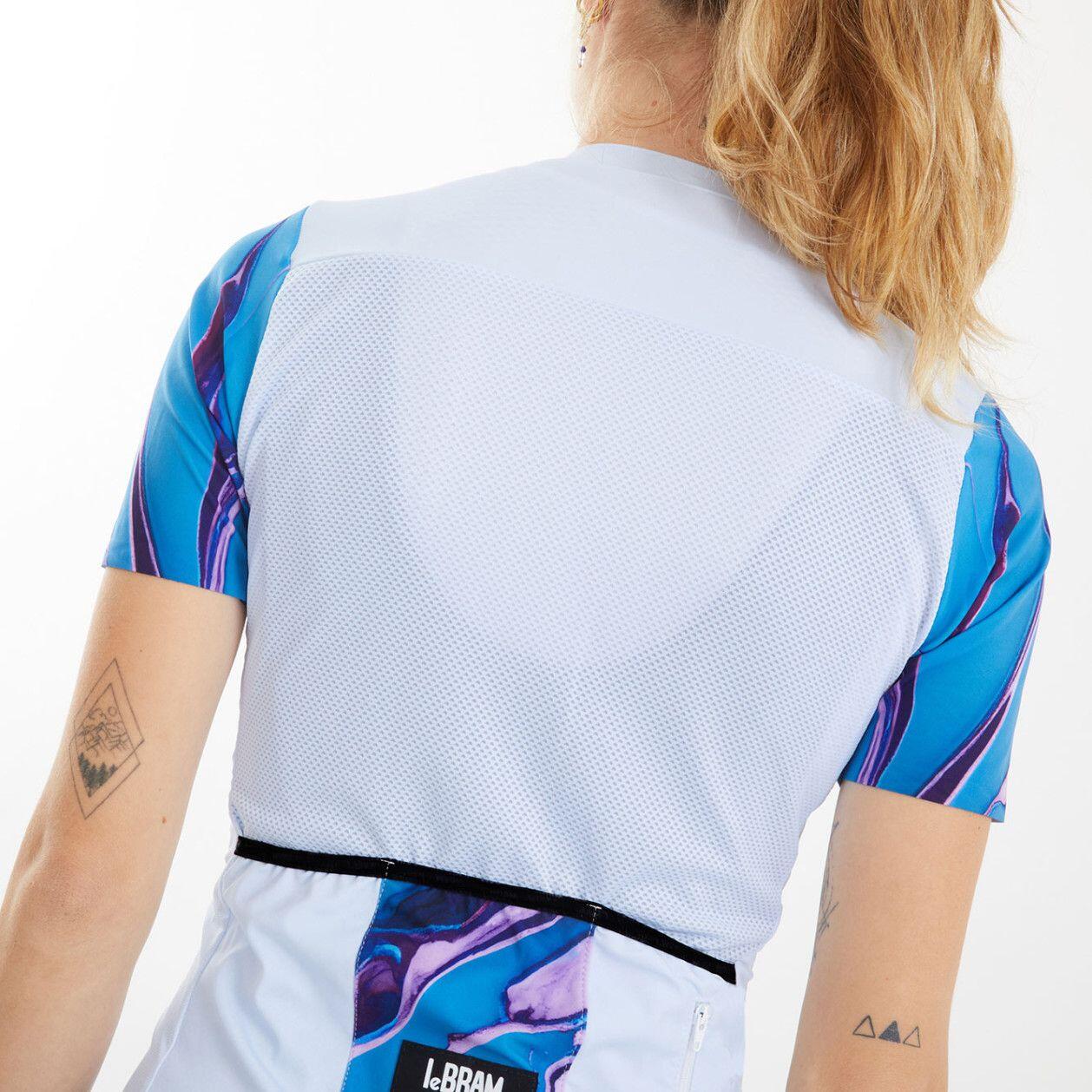 Maillot LeBram Ventoux Pétrole Mujer Manga Corta Azul Cielo 5/7