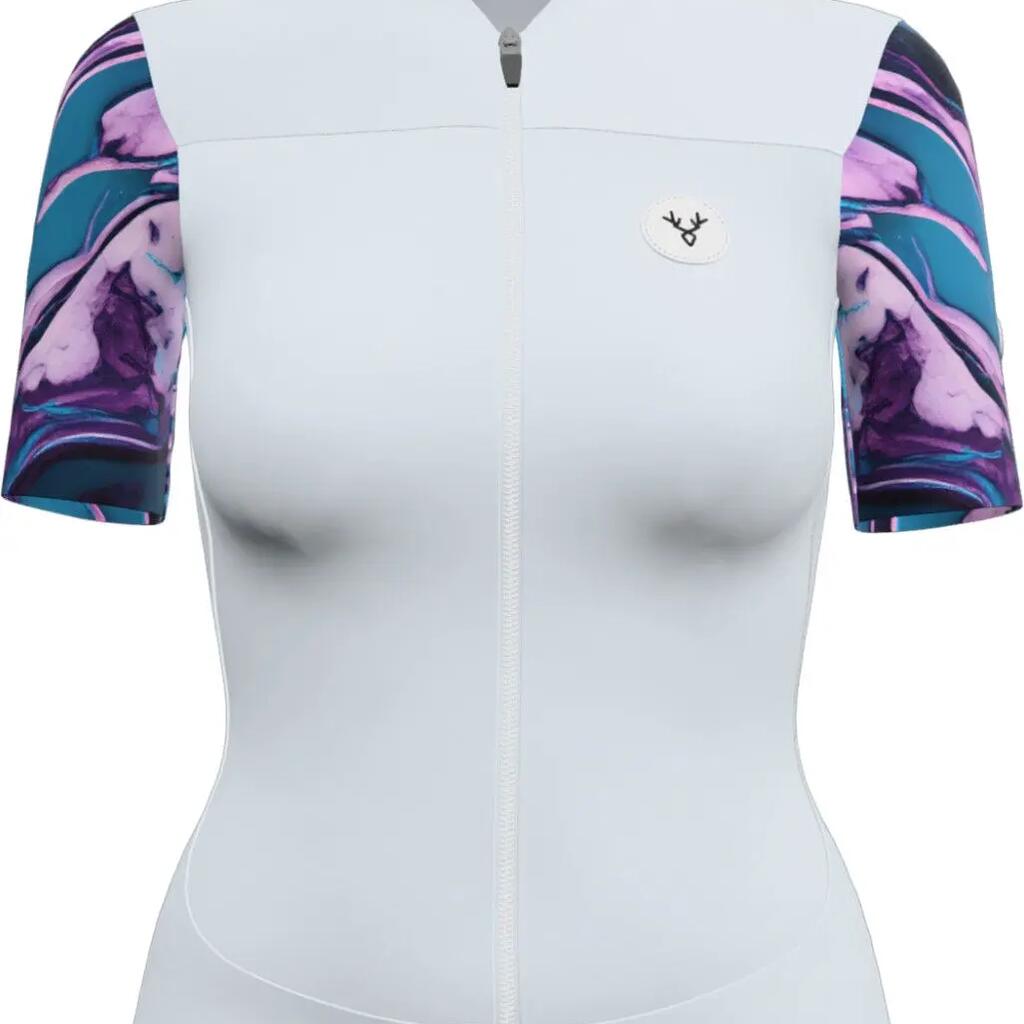 LeBram Ventoux Pétrole Women Short Sleeves Jersey Sky Blue