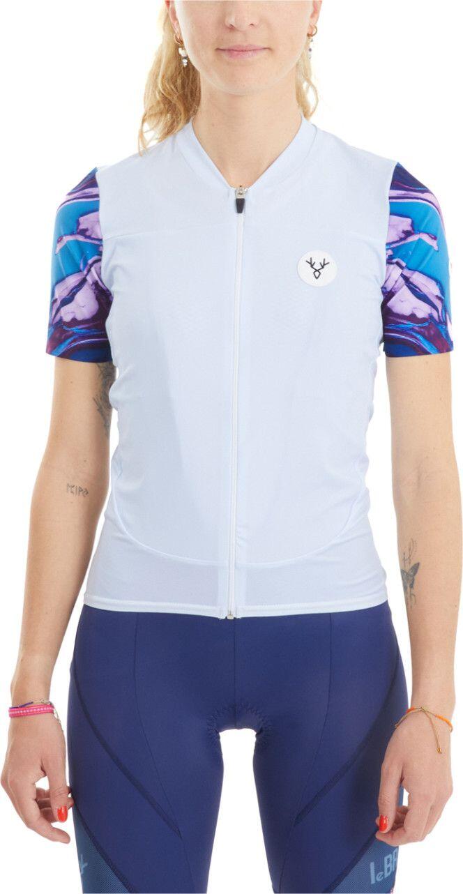Maillot LeBram Ventoux Pétrole Mujer Manga Corta Azul Cielo 4/7