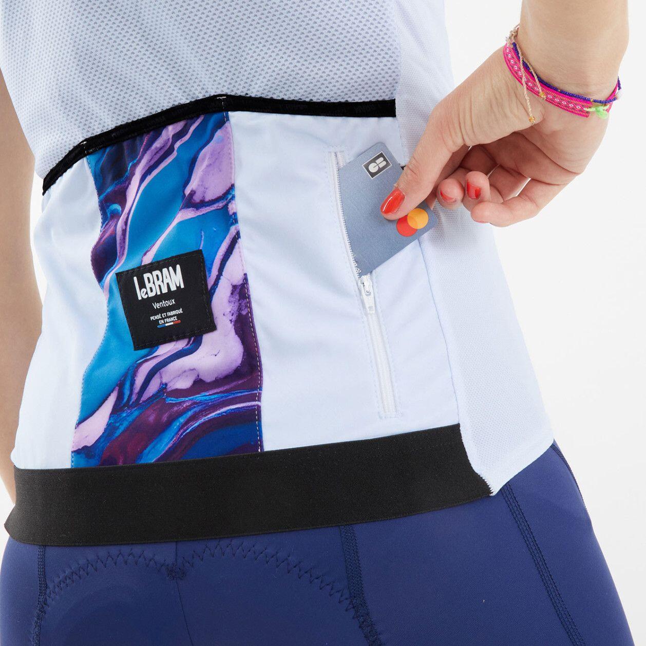 Maillot LeBram Ventoux Pétrole Mujer Manga Corta Azul Cielo 6/7
