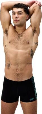 Heren speedo endurance+ max tech panel badpak zwart/turkoois