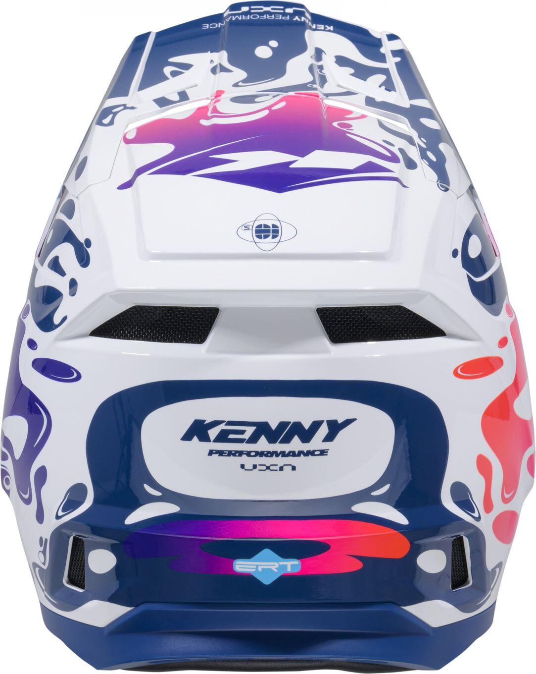 Kenny Performance Fluid integraalhelm – Blauw/Wit/Lichtkoraal, XL 3/4