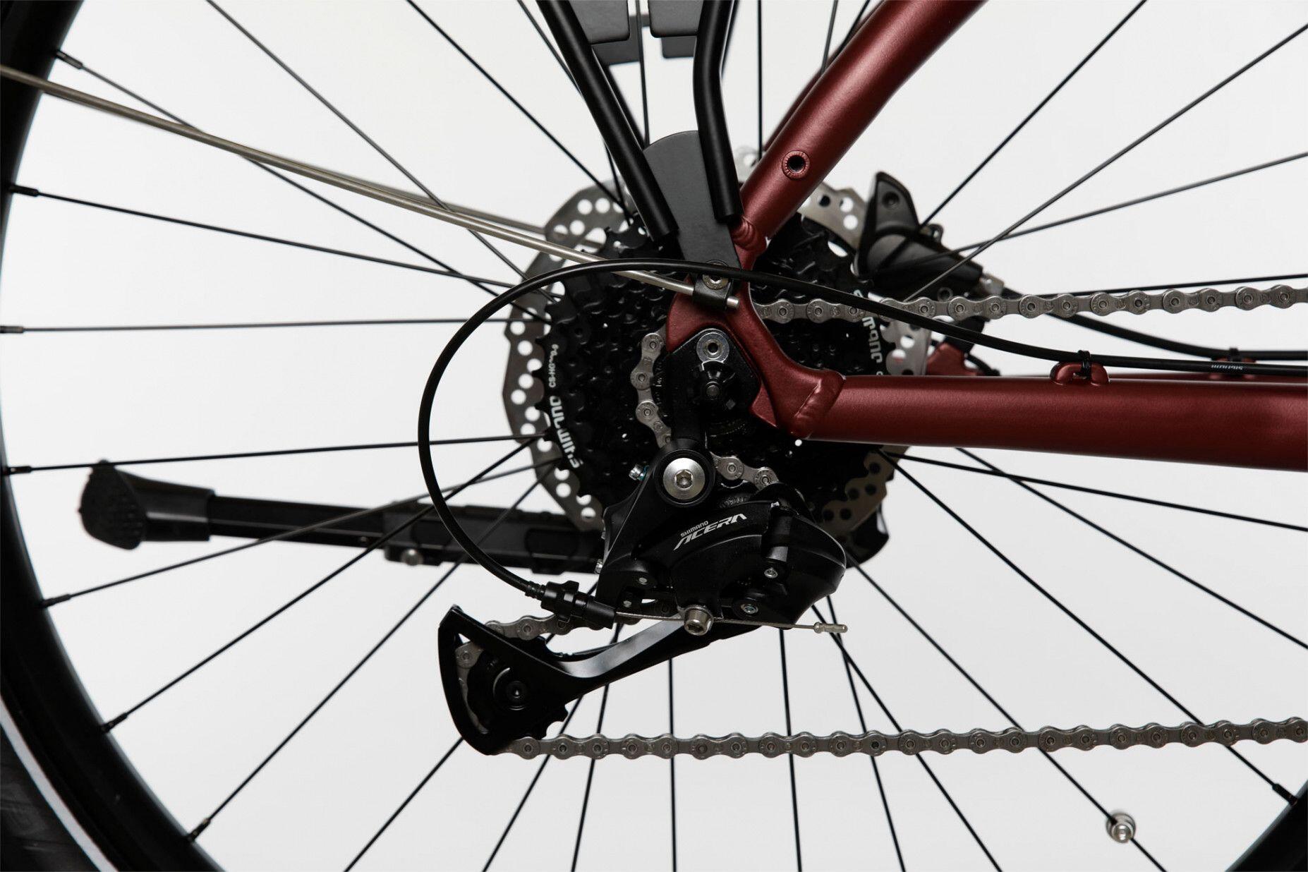 Bicyklet Raymond Electric City Bike Shimano Acera 9S 504 Wh 27.5'' Rojo Burdeos 5/7