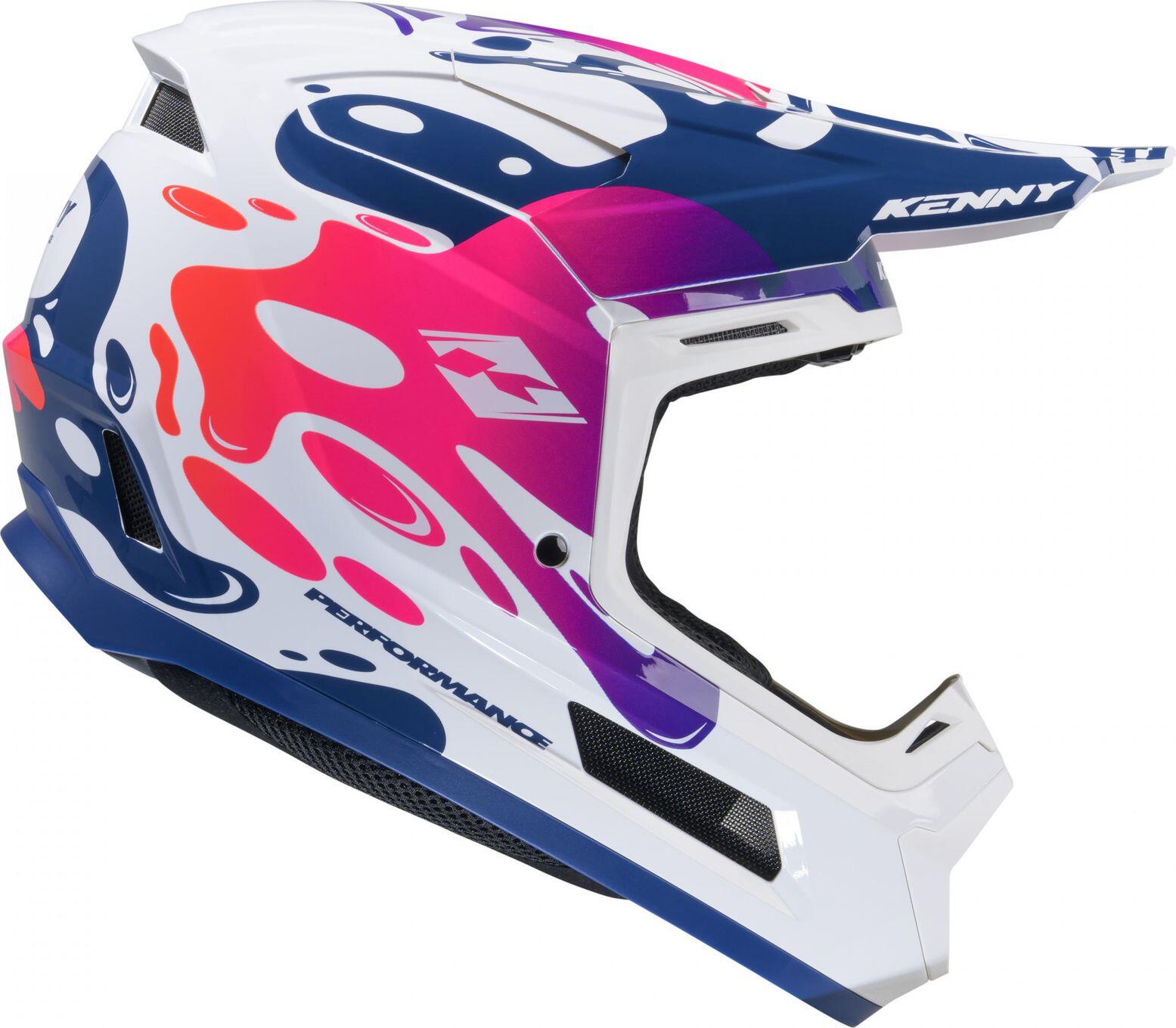 Kenny Performance Fluid integraalhelm – Blauw/Wit/Lichtkoraal, XL 2/4