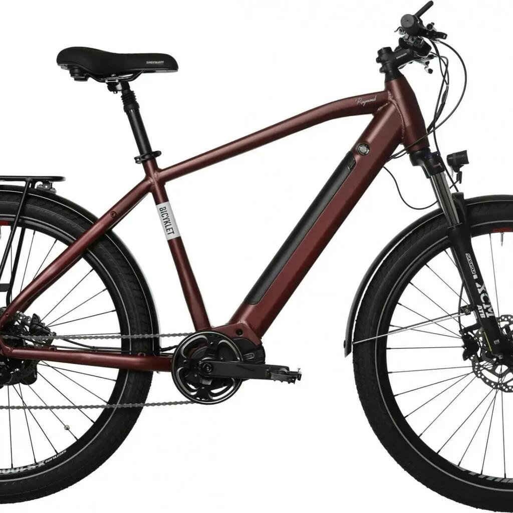 Bicyklet Raymond Electric City Bike Shimano Acera 9S 504 Wh 27.5'' Bordeaux Red