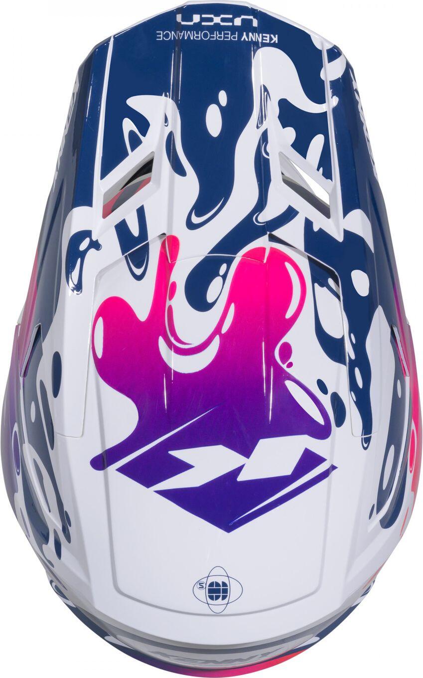 Kenny Performance Fluid integraalhelm – Blauw/Wit/Lichtkoraal, XL 4/4