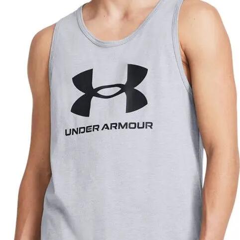Under Armour Sportstyle Logo Tank Grey Men's