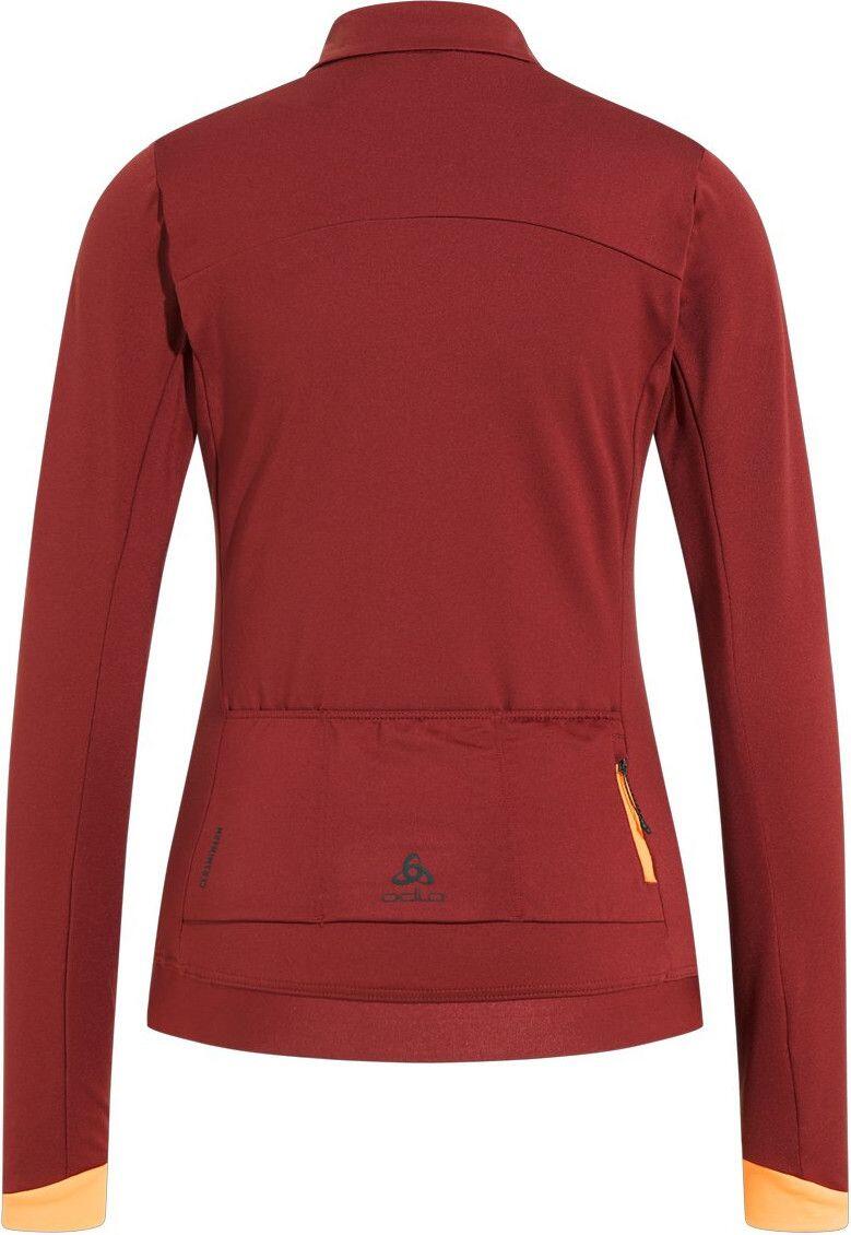 Casaco de ciclismo para mulher Odlo Full Zip Zeroweight Ceramiwarm Vermelho 2/5