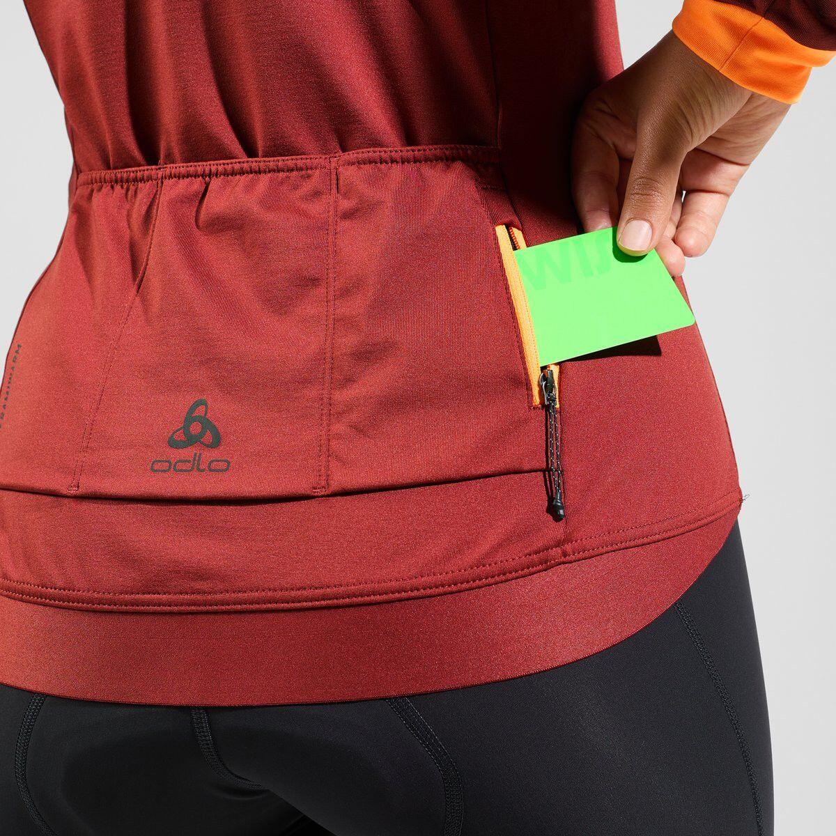 Casaco de ciclismo para mulher Odlo Full Zip Zeroweight Ceramiwarm Vermelho 5/5