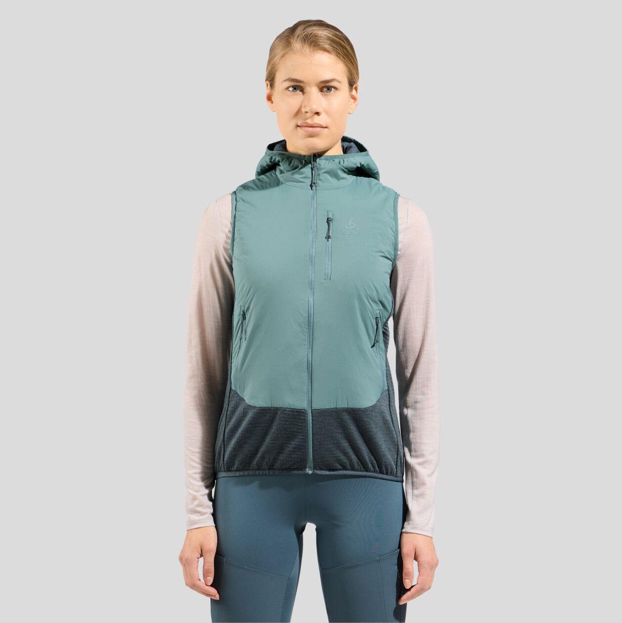 Gilet ibrido Odlo Ascent da donna verde/grigio 3/7