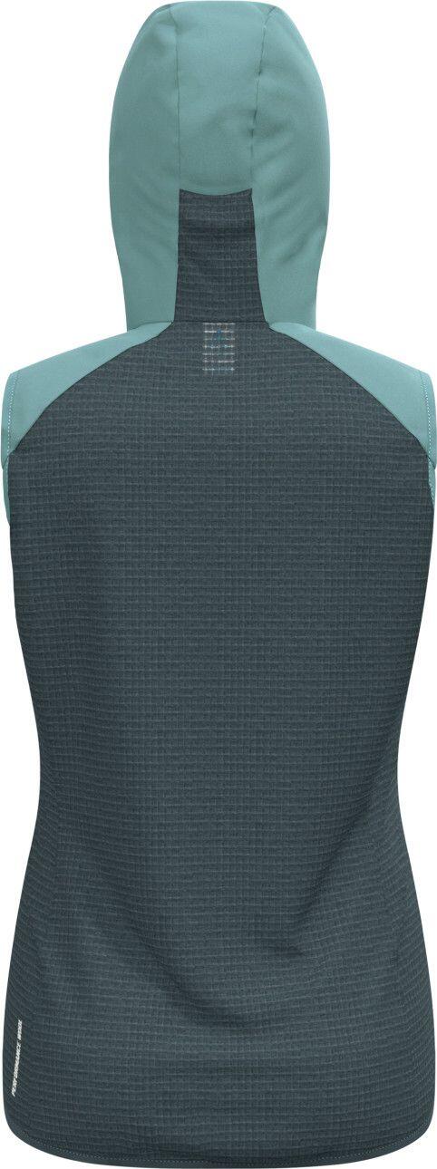 Gilet ibrido Odlo Ascent da donna verde/grigio 2/7