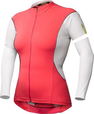 Mavic cosmic pro w dames trui met uitritsbare mouwen roze wit