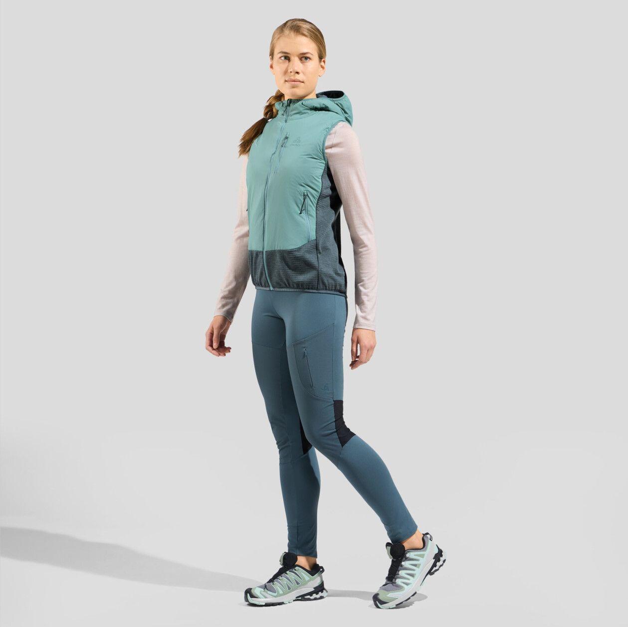 Gilet ibrido Odlo Ascent da donna verde/grigio 5/7