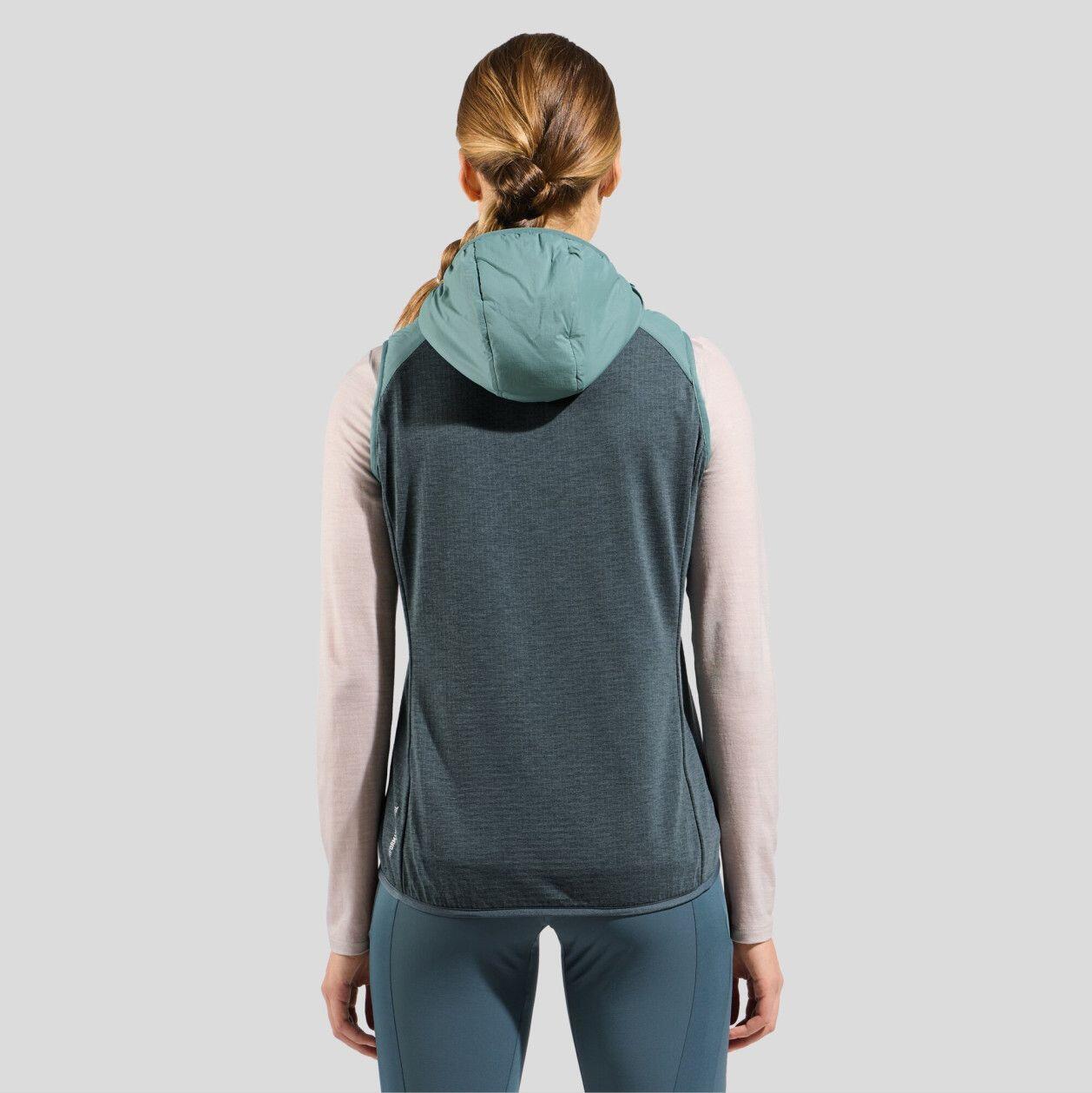 Gilet ibrido Odlo Ascent da donna verde/grigio 4/7