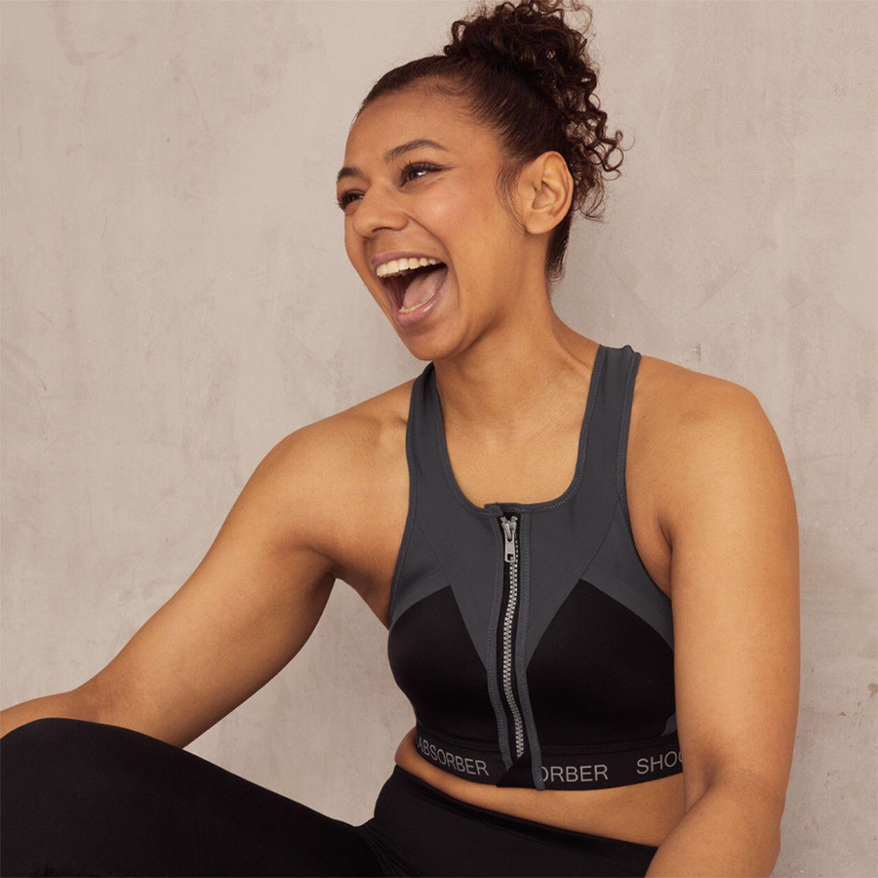 Brassière Shock Absorber Infinity Power Noir / Gris 3/4