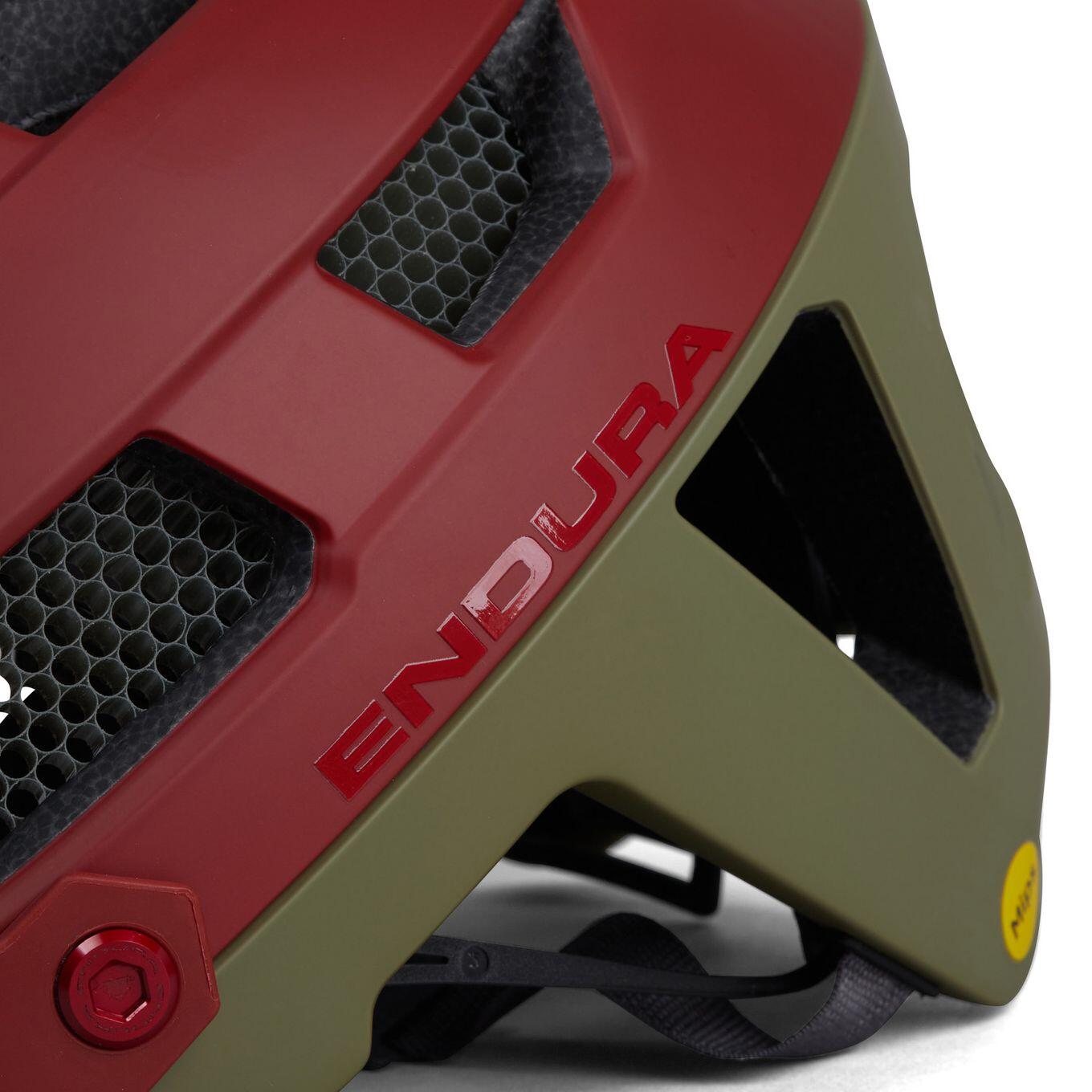 Casque VTT Endura SingleTrack Mips Khaki/Rouge 6/7
