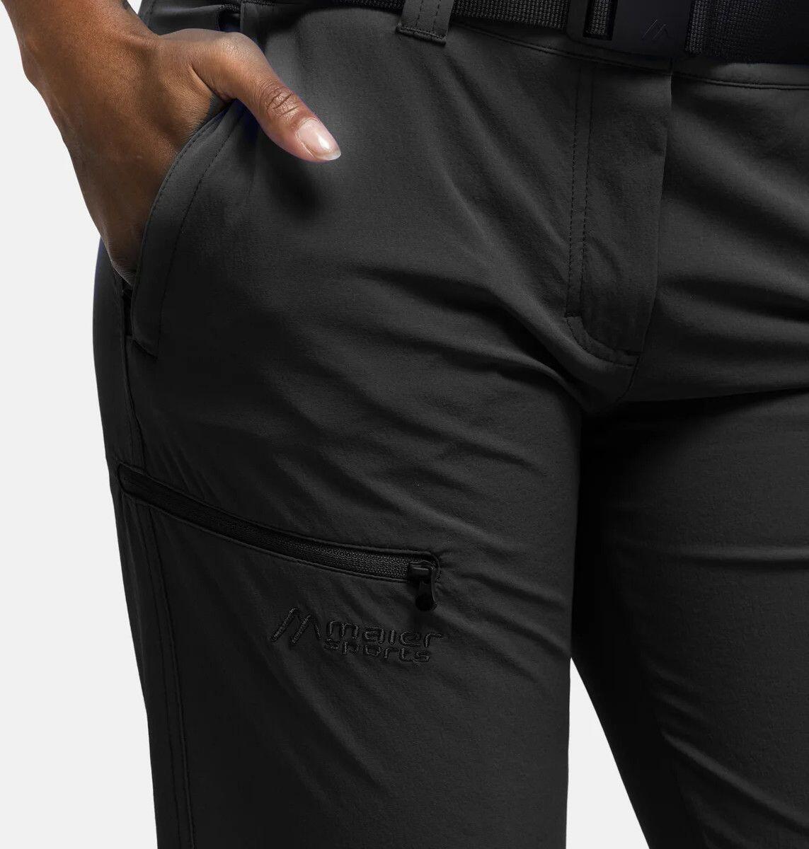 Dames Maier Sports Inara Slim Broek Zwart - Korte Lengte 5/7