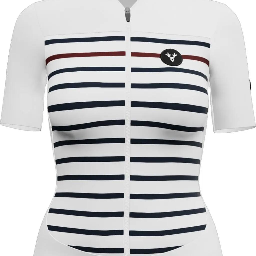 LeBram Ventoux Limited Edition Women Short Sleeves Jersey White Blue Bordeaux