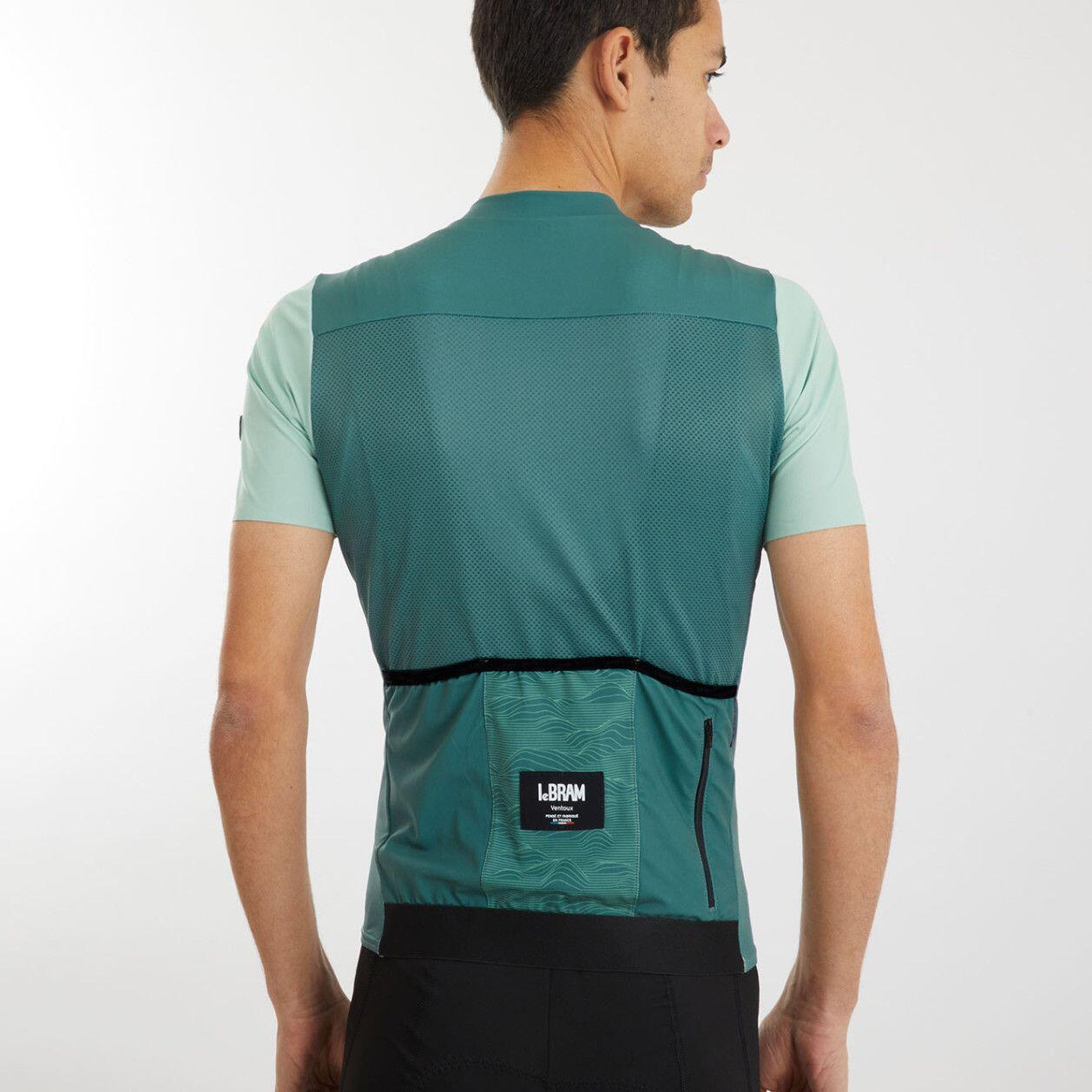 Maillot LeBram Ventoux Uni Manga Corta Verde 5/7