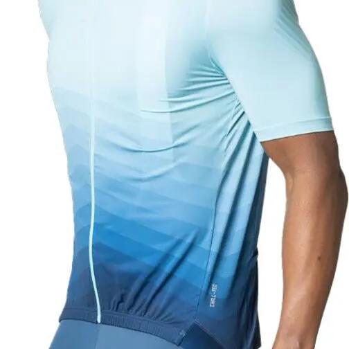Odlo Zeroweight Turquoise / Blue Short Sleeve Zip Jersey