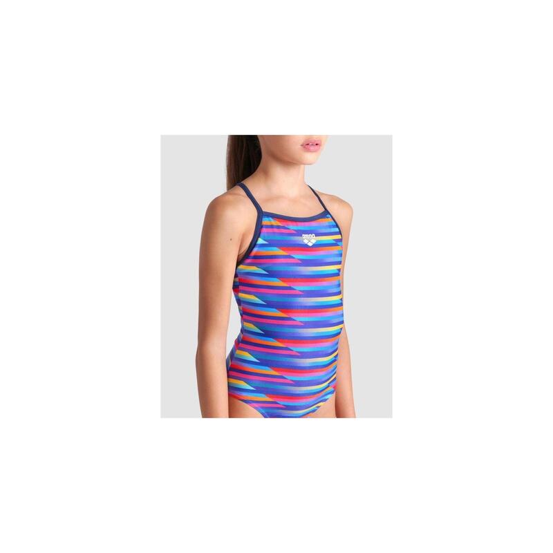 Costum de baie pentru fete Arena Racing Stripe Swimsuit Light