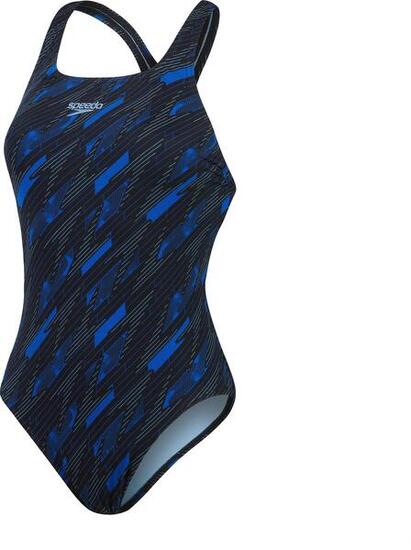 Maillot de Bain Speedo Femme Boom Allover Medalist Bleu / Noir