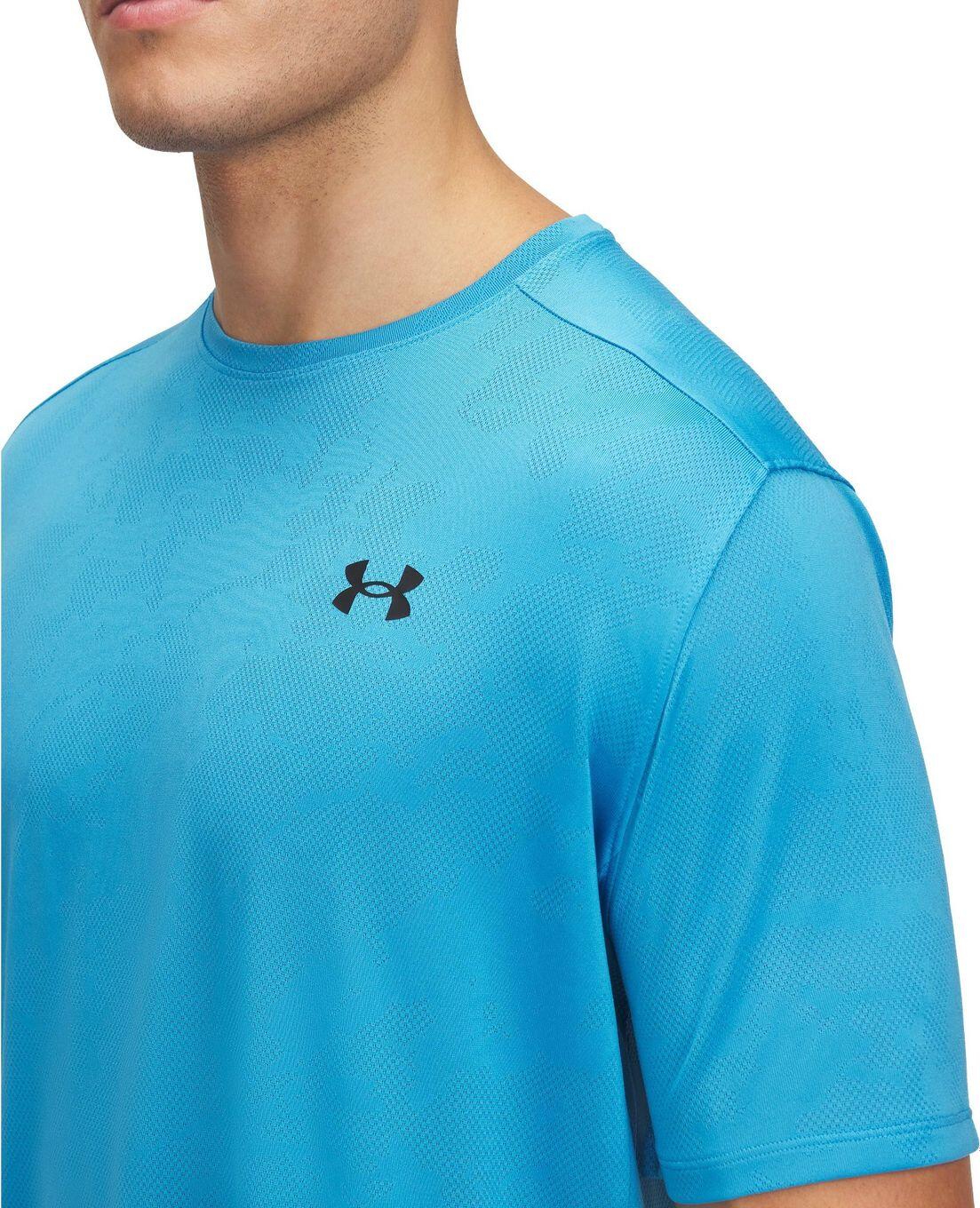Maillot Manches Courtes Under Armour Tech Vent Jacquard Bleu Homme 3/3